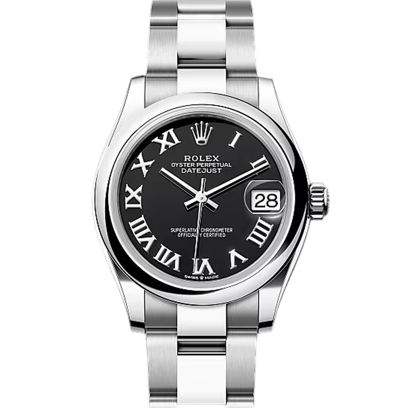 デイトジャスト31　素材　ブライトブラック　オイスター（3列リンク）