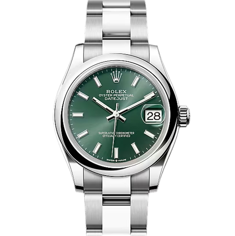 デイトジャスト31　素材　ミントグリーン　オイスター（3列リンク）