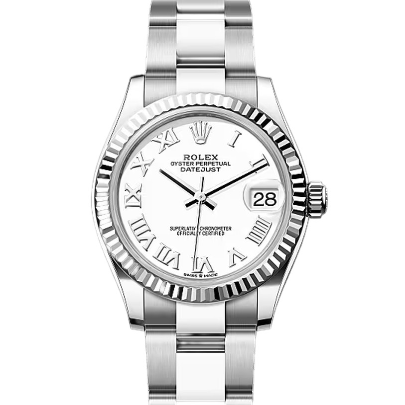 デイトジャスト31　素材　ホワイト　オイスター（3列リンク）