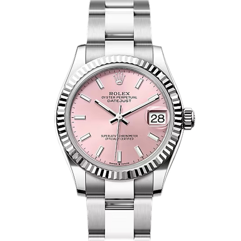 デイトジャスト31　素材　ピンク　オイスター（3列リンク）