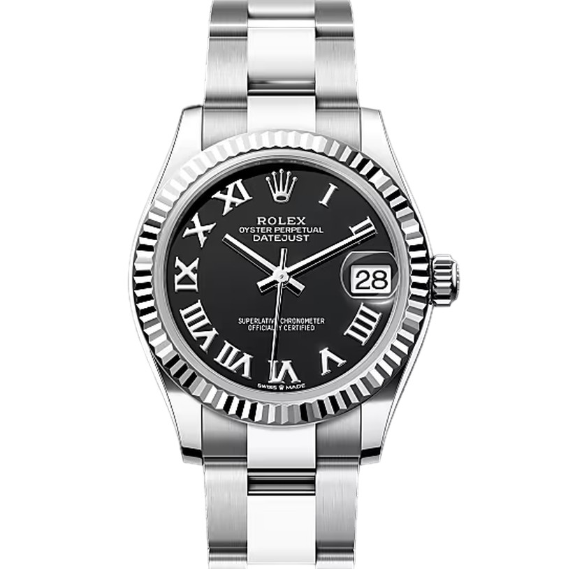 デイトジャスト31　素材　ブライトブラック　オイスター（3列リンク）