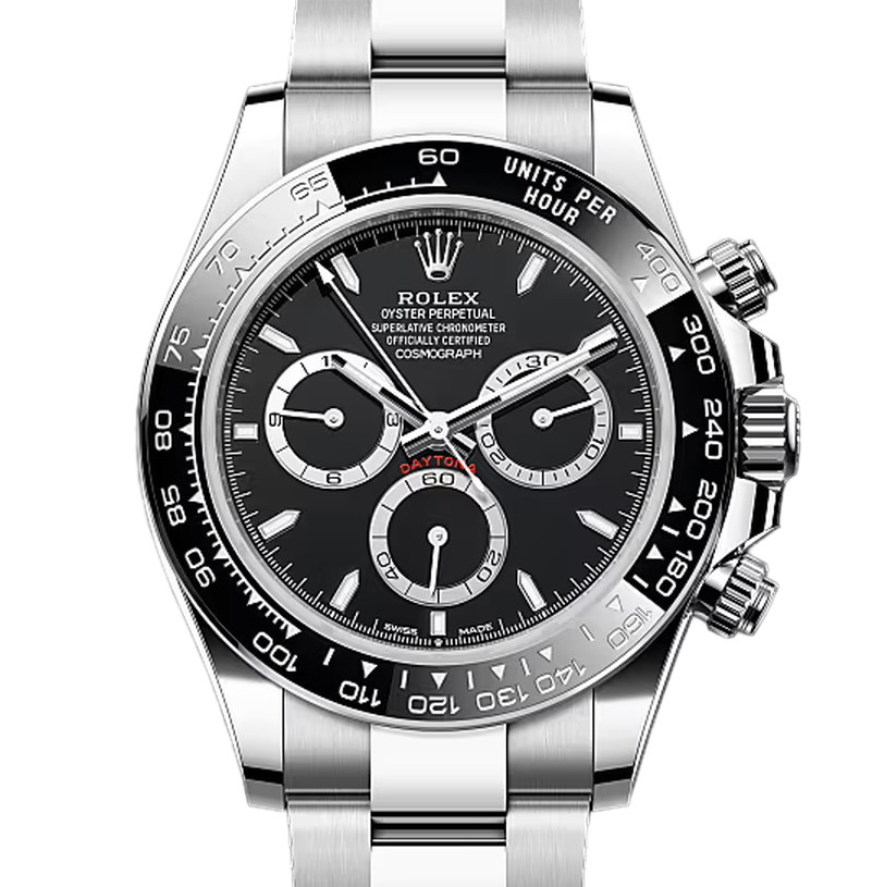 コスモグラフデイトナ　素材　ブラック　オイスター（3列リンク）