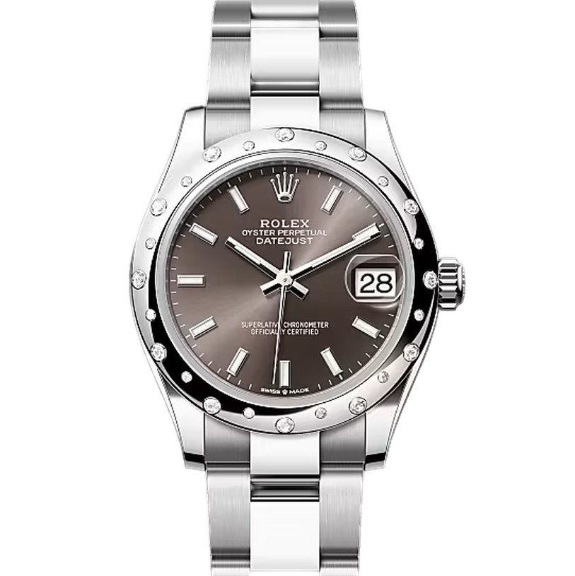 デイトジャスト31　素材　ダークグレー　オイスター（3列リンク）