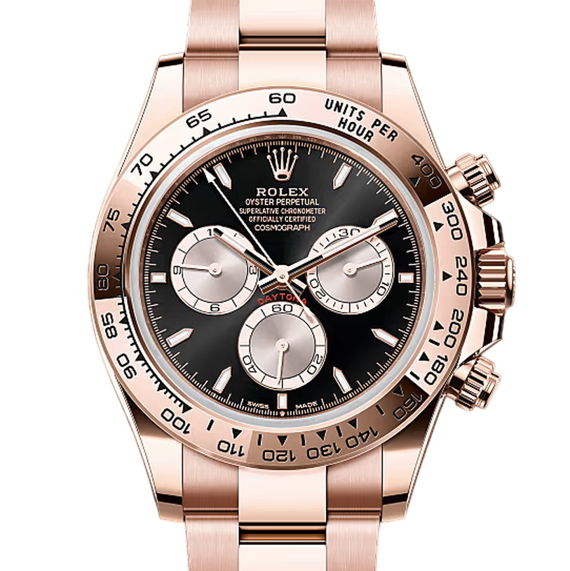 コスモグラフデイトナ　素材　ブライトブラック＆サンダスト　オイスター（3列リンク）