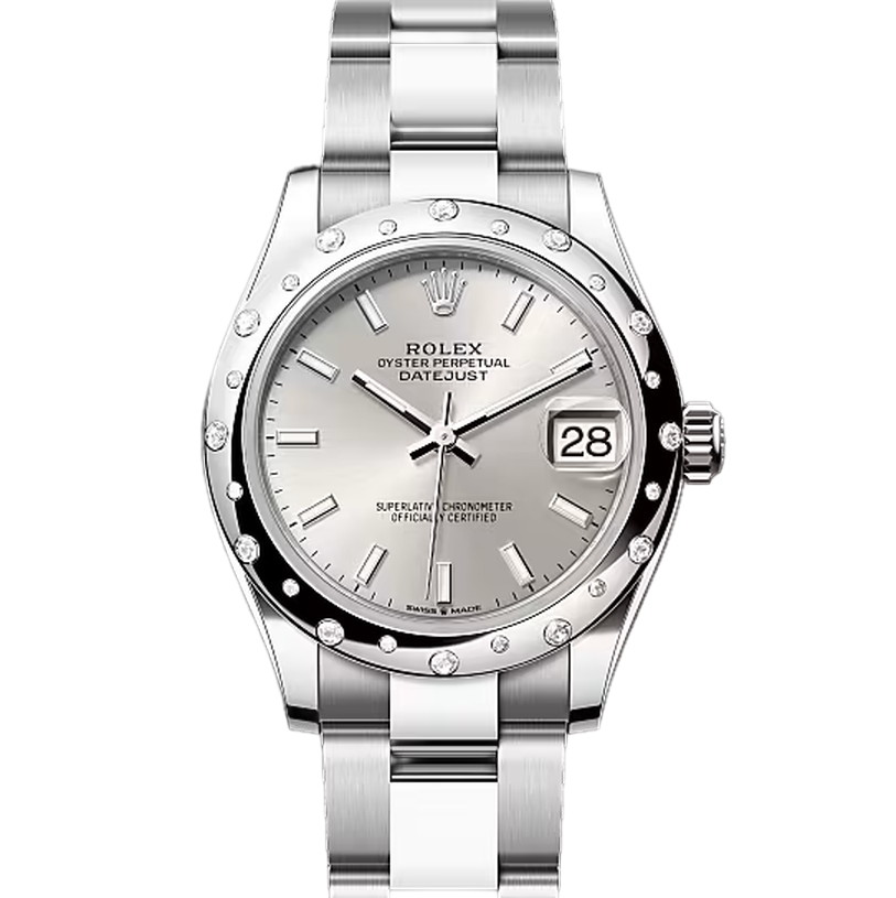 デイトジャスト31　素材　シルバー　オイスター（3列リンク）