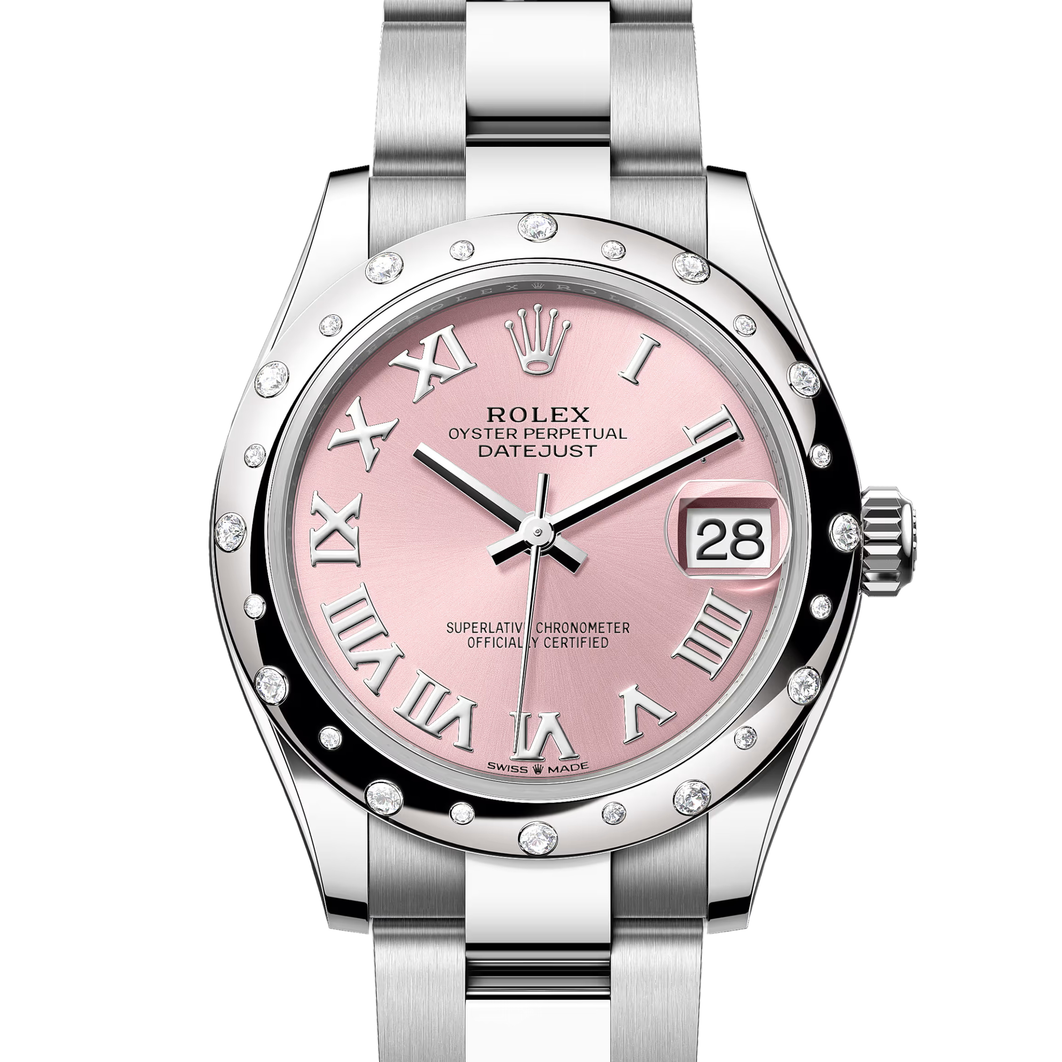 デイトジャスト31　素材　ピンク　オイスター（3列リンク）