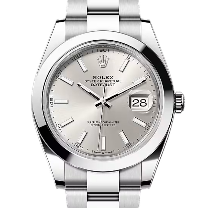 デイトジャスト41　素材　シルバー　オイスター（3列リンク）