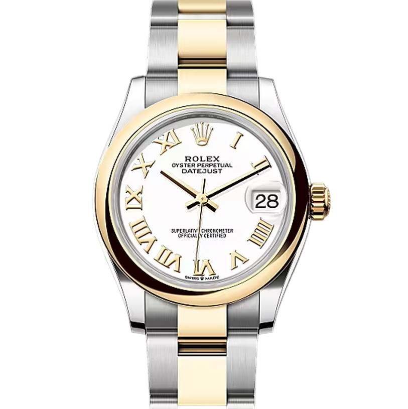 デイトジャスト31　素材　ホワイト　オイスター（3列リンク）