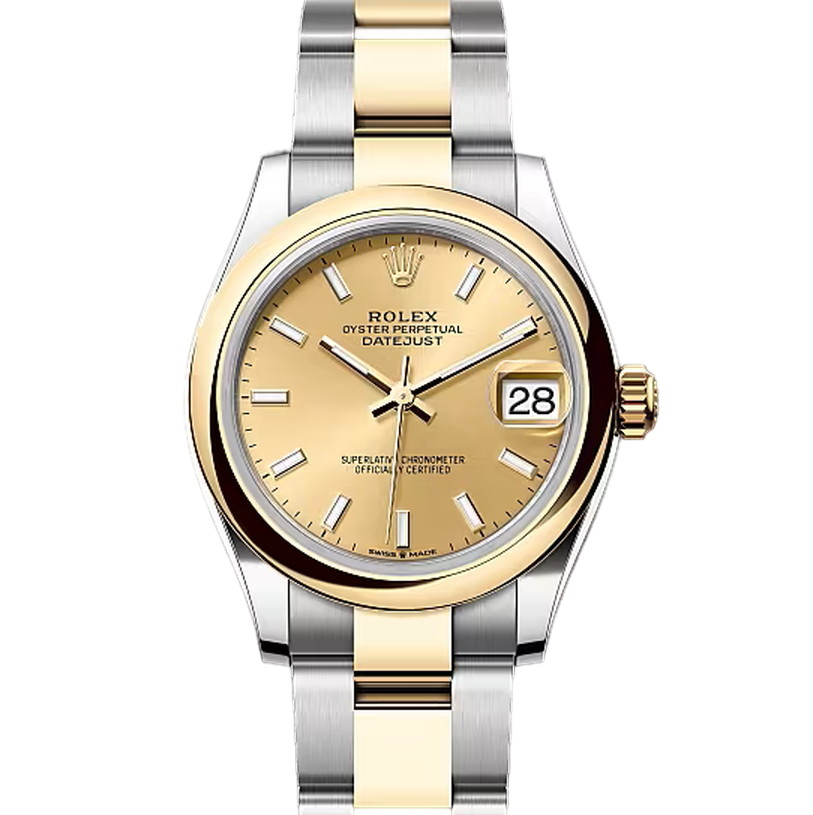 デイトジャスト31　素材　シャンパンカラー　オイスター（3列リンク）