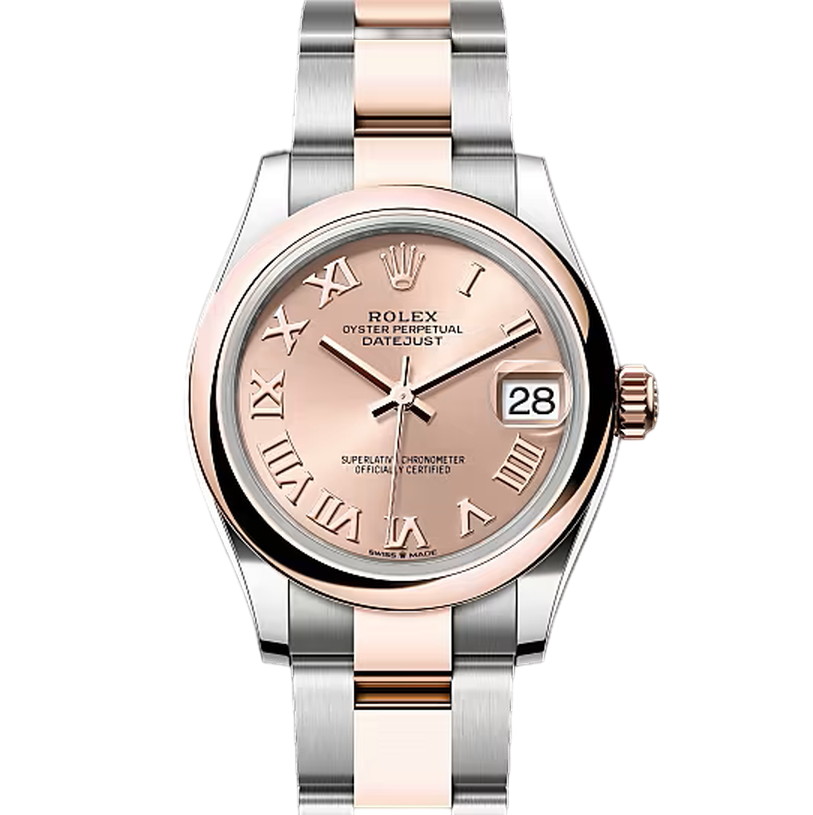 デイトジャスト31　素材　ロゼカラー　オイスター（3列リンク）