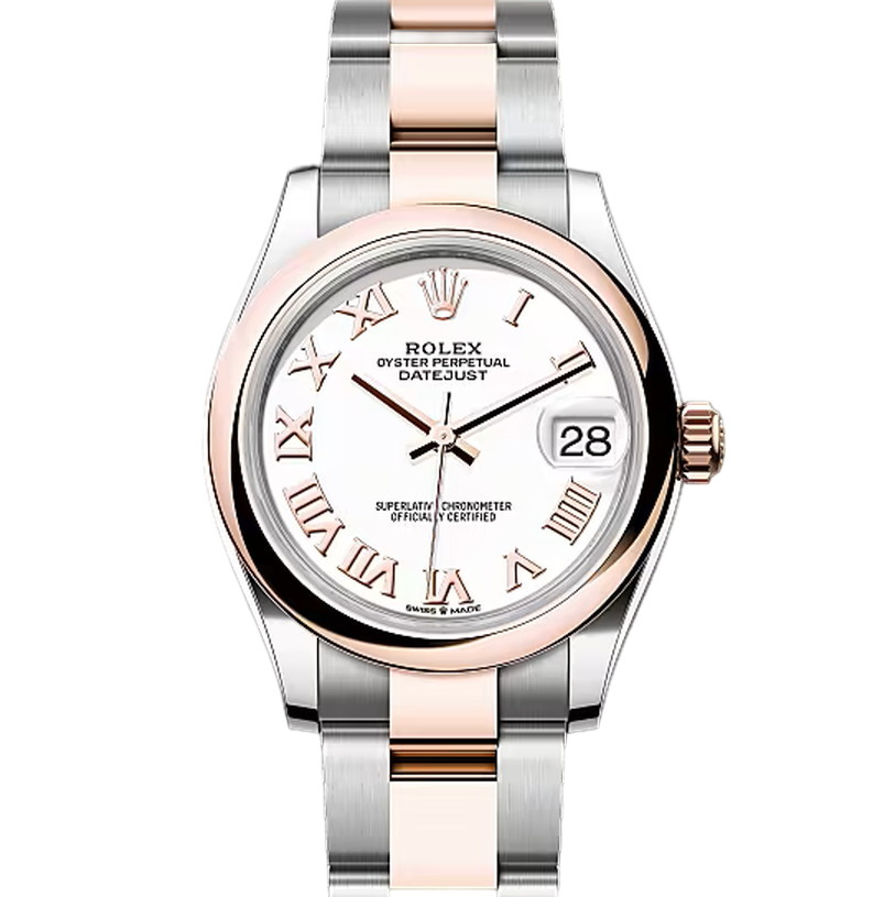 デイトジャスト31　素材　ホワイト　オイスター（3列リンク）