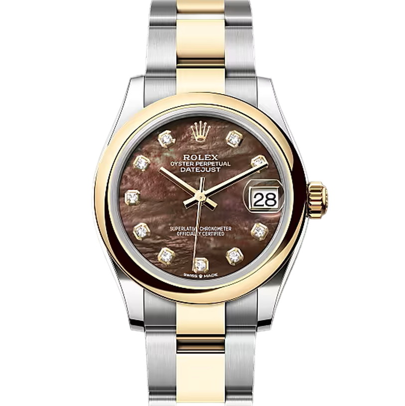 デイトジャスト31　素材　ダイヤモンド入りブラックマザーオブパール　オイスター（3列リンク）