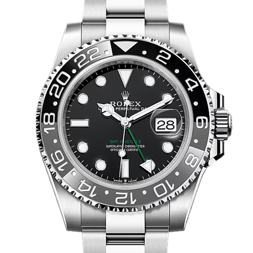 GMTマスターⅡ　素材　ブラック　オイスター（3列リンク）