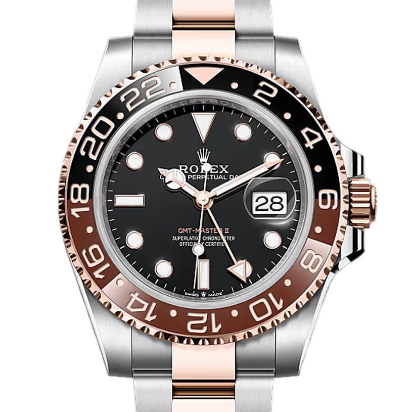 GMTマスターⅡ　素材　ブラック　オイスター（3列リンク）