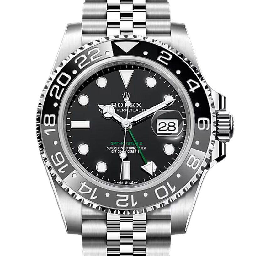 GMTマスターⅡ　素材　ブラック　ジュビリー、5列リンク