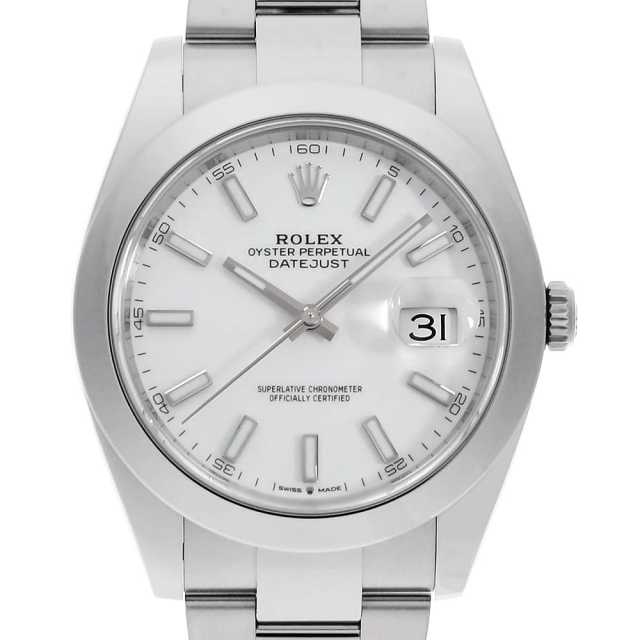 ロレックス デイトジャスト41 126300 ホワイト バー