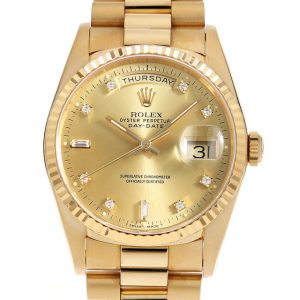 ロレックス デイデイト 8Pダイヤ 2Pバゲットダイヤ 18238A シャンパン