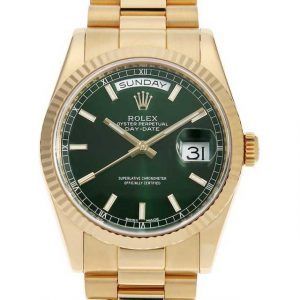 ロレックス デイデイト 118238 グリーン バー