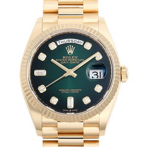 ロレックス デイデイト 8Pダイヤ 2Pバゲットダイヤ 18238A ブラック