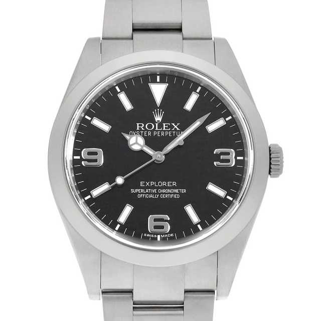 ロレックス エクスプローラーI 前期型 ブラックアウト 214270 ブラック 