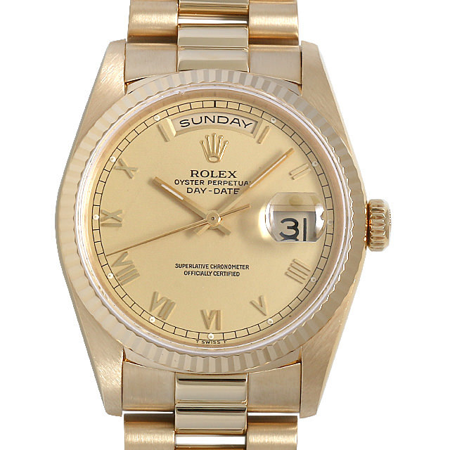 ロレックス デイデイト 18238 シャンパン/ローマ
