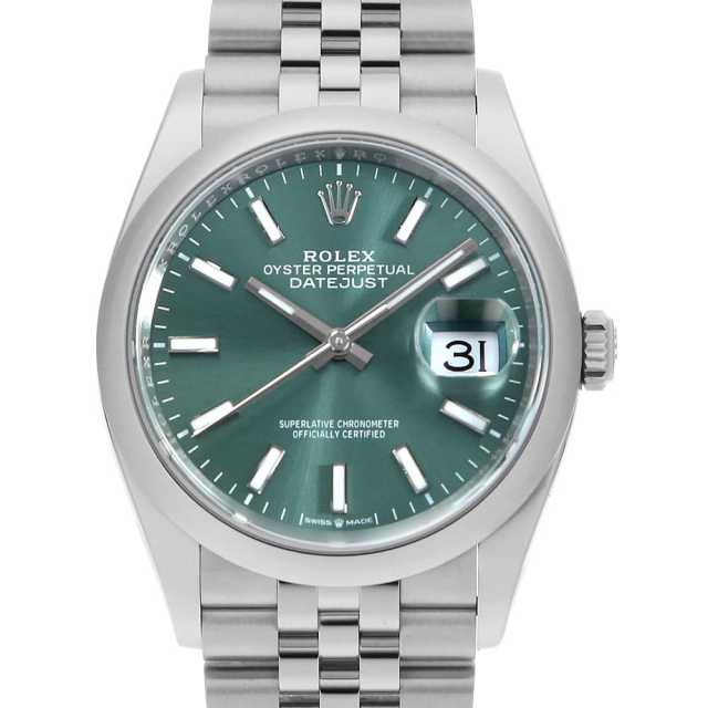ロレックス デイトジャスト36 126200 ミントグリーン バー 5列 ジュビリーブレス