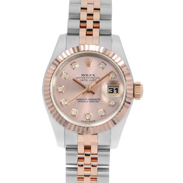 ロレックス デイトジャスト 10Pダイヤ 179171G ピンク 5列 ジュビリーブレス