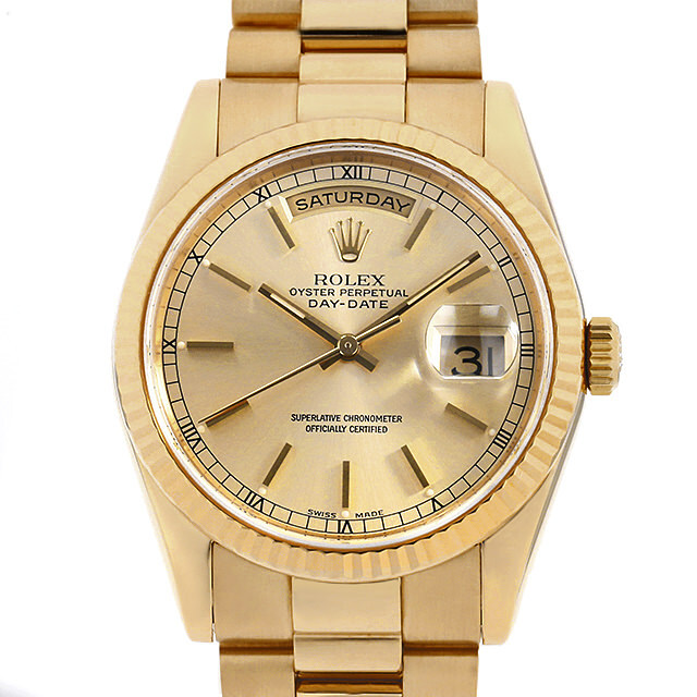 ロレックス デイデイト 118238 シャンパン/バー