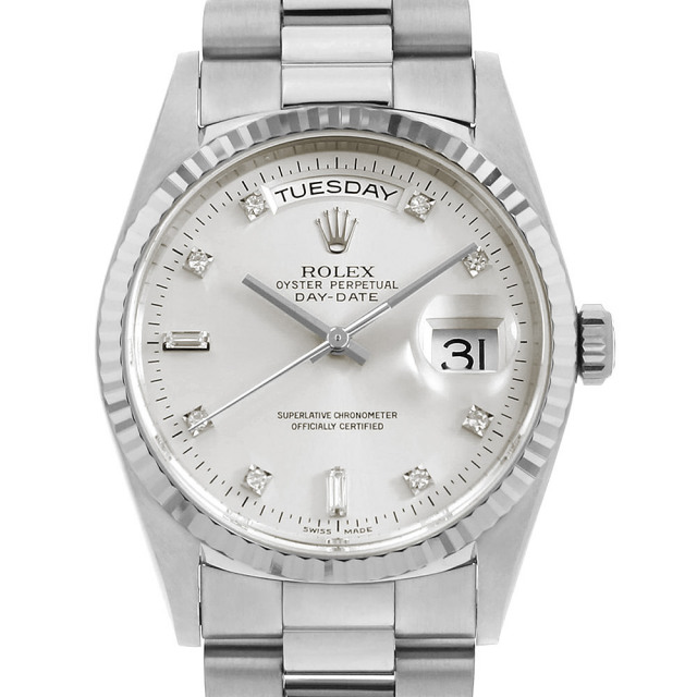ロレックス デイデイト 8Pダイヤ/2Pバケットダイヤ 18239A シルバー