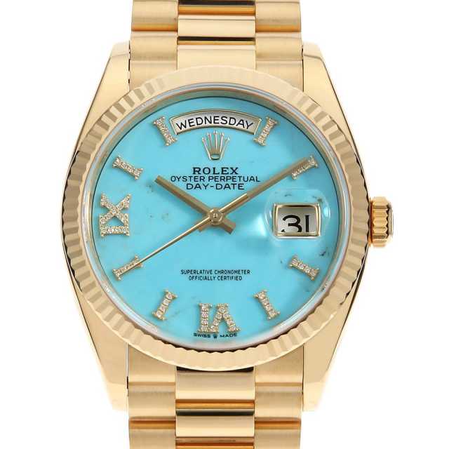 デイデイト36 パヴェダイヤインデックス 128238 ターコイズ