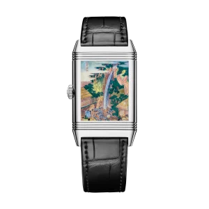 エナメル・葛飾北斎 《相州大山ろうべんの滝》