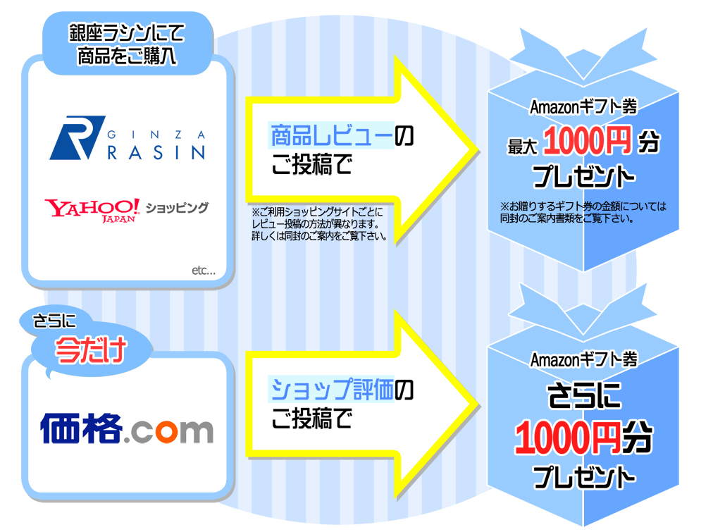 レビュー投稿でギフト券２