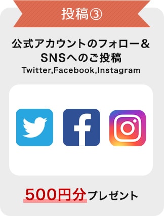 投稿③ 公式アカウントのフォロー&SNSへのご投稿