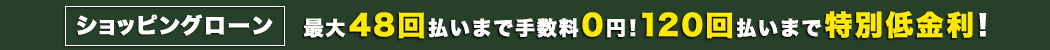 ショッピングローン最大60回払いまで無金利!