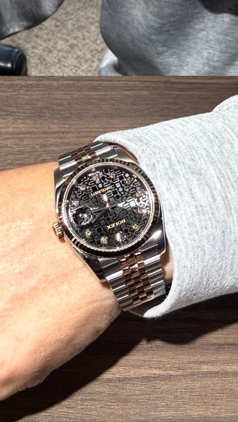 ロレックス デイトジャスト 10Pダイヤ 116231G ブラック 彫りコンピューター ランダム番